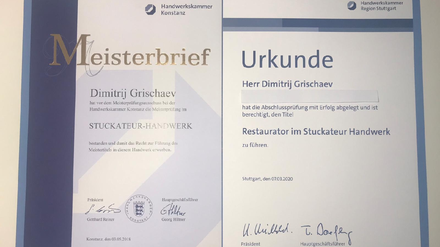 Dmitrij Grischaev Stuckateurmeister & Restaurator im Stuckateurhandwerk — Fotos 1